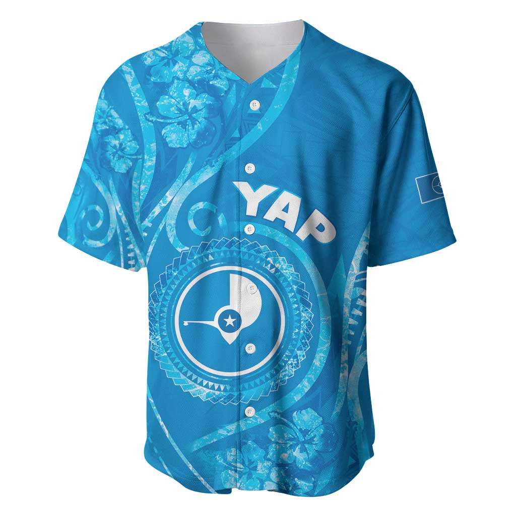 Personalised FSM Yap Baseball Jersey Ocean Floral Pattern