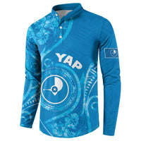 Personalised FSM Yap Button Sweatshirt Ocean Floral Pattern LT05 - Polynesian Pride