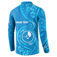 Personalised FSM Yap Button Sweatshirt Ocean Floral Pattern LT05 - Polynesian Pride