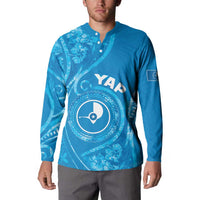 Personalised FSM Yap Button Sweatshirt Ocean Floral Pattern LT05 - Polynesian Pride