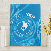 FSM Yap Canvas Wall Art Ocean Floral Pattern LT05 Without Frame Blue - Polynesian Pride