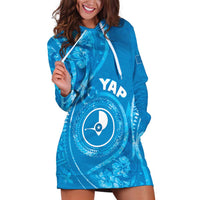 Personalised FSM Yap Hoodie Dress Ocean Floral Pattern LT05 Blue - Polynesian Pride