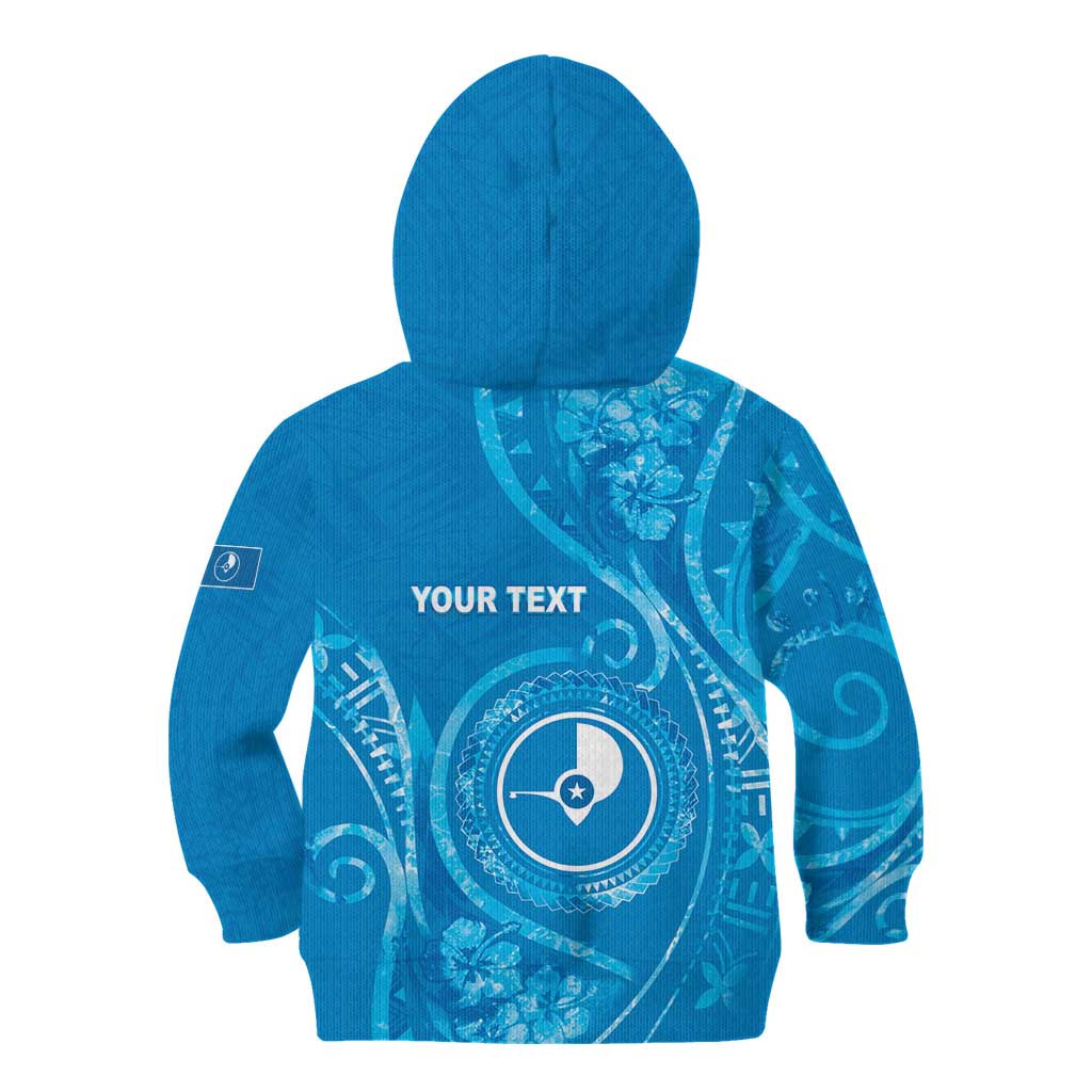 Personalised FSM Yap Kid Hoodie Ocean Floral Pattern LT05 - Polynesian Pride