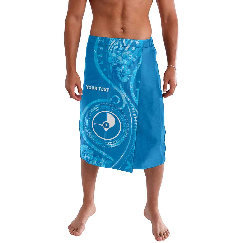 Personalised FSM Yap Lavalava Ocean Floral Pattern LT05 Blue - Polynesian Pride