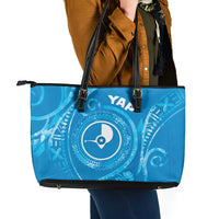 FSM Yap Leather Tote Bag Ocean Floral Pattern LT05 - Polynesian Pride