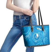 FSM Yap Leather Tote Bag Ocean Floral Pattern LT05 - Polynesian Pride