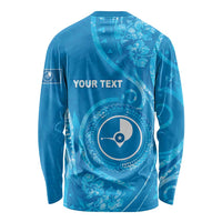Personalised FSM Yap Long Sleeve Shirt Ocean Floral Pattern LT05 - Polynesian Pride