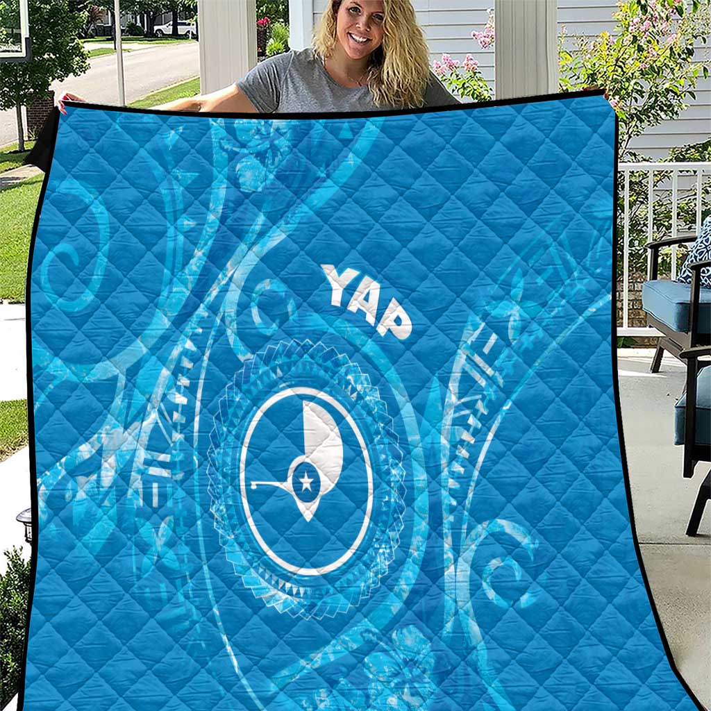 FSM Yap Quilt Ocean Floral Pattern LT05 Blue - Polynesian Pride