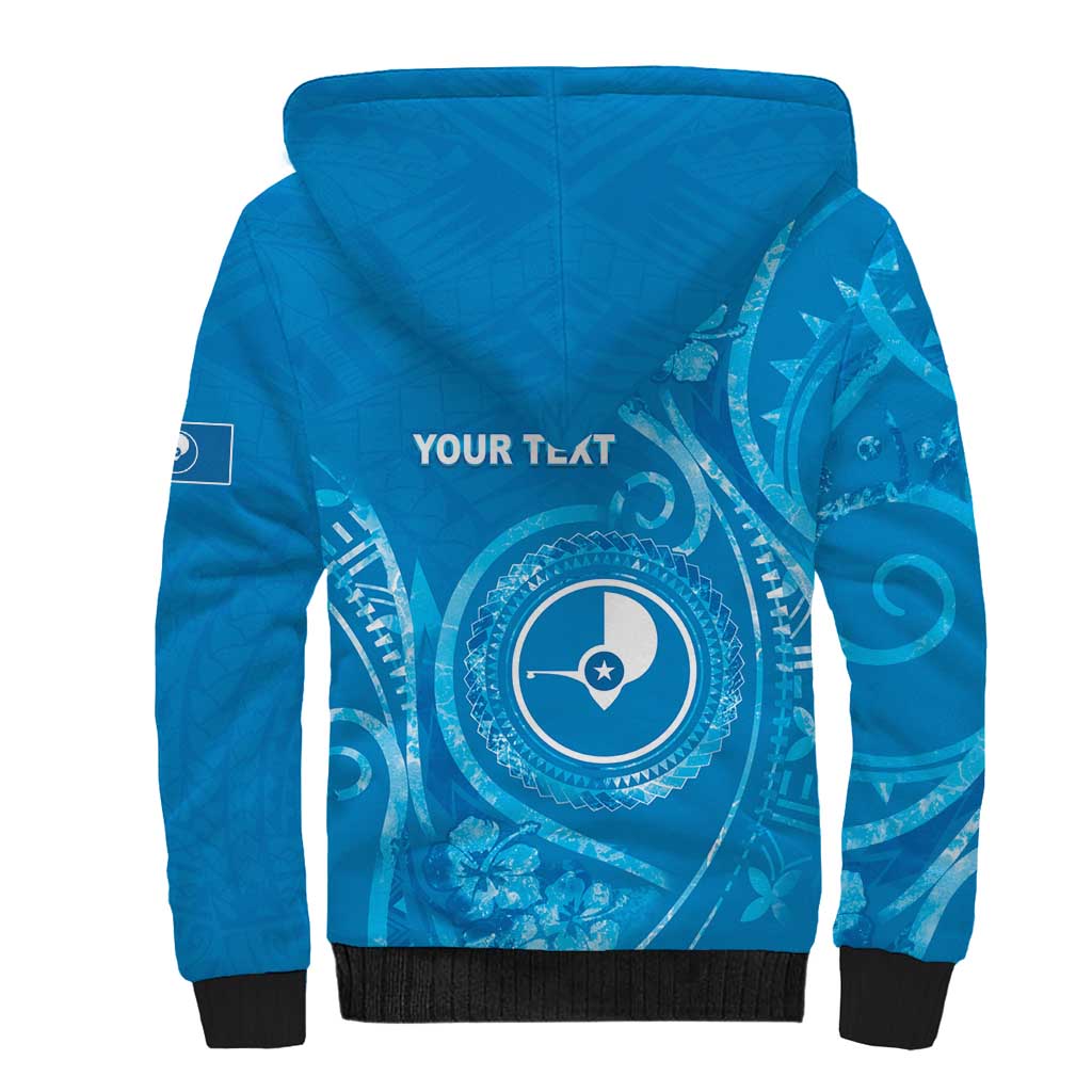 Personalised FSM Yap Sherpa Hoodie Ocean Floral Pattern LT05 - Polynesian Pride