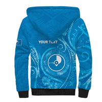 Personalised FSM Yap Sherpa Hoodie Ocean Floral Pattern LT05 - Polynesian Pride