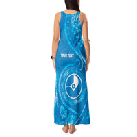 Personalised FSM Yap Tank Maxi Dress Ocean Floral Pattern LT05 - Polynesian Pride