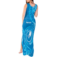 Personalised FSM Yap Tank Maxi Dress Ocean Floral Pattern LT05 - Polynesian Pride