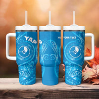Personalised FSM Yap Tumbler With Handle Ocean Floral Pattern LT05 - Polynesian Pride