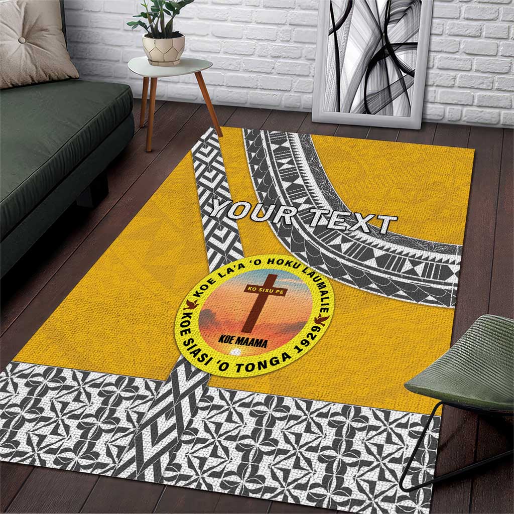Personalised Anastasis College Area Rug Tonga Unique Style LT05 Yellow - Polynesian Pride