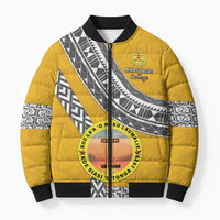 Personalised Anastasis College Bomber Puffer Jacket Tonga Unique Style LT05 Unisex Yellow - Polynesian Pride