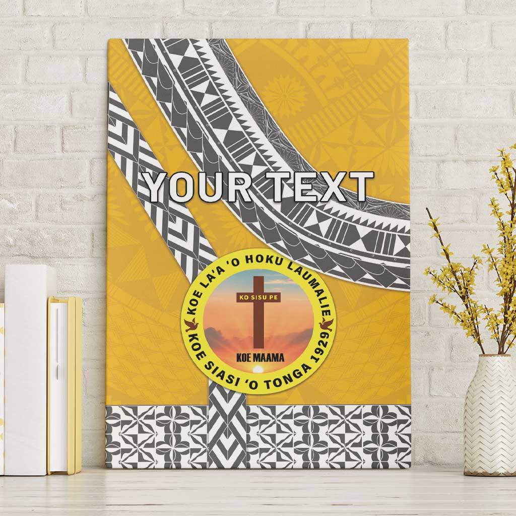 Personalised Anastasis College Canvas Wall Art Tonga Unique Style LT05 Without Frame Yellow - Polynesian Pride