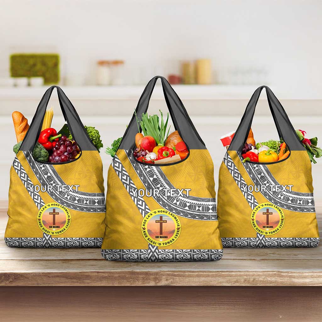 Personalised Anastasis College Grocery Bag Tonga Unique Style LT05 3-pack One Size Yellow - Polynesian Pride
