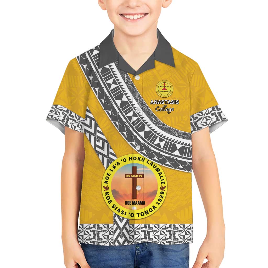 Personalised Anastasis College Kid Hawaiian Shirt Tonga Unique Style LT05 Kid Yellow - Polynesian Pride