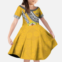 Personalised Anastasis College Kid Short Sleeve Dress Tonga Unique Style LT05 KID Yellow - Polynesian Pride