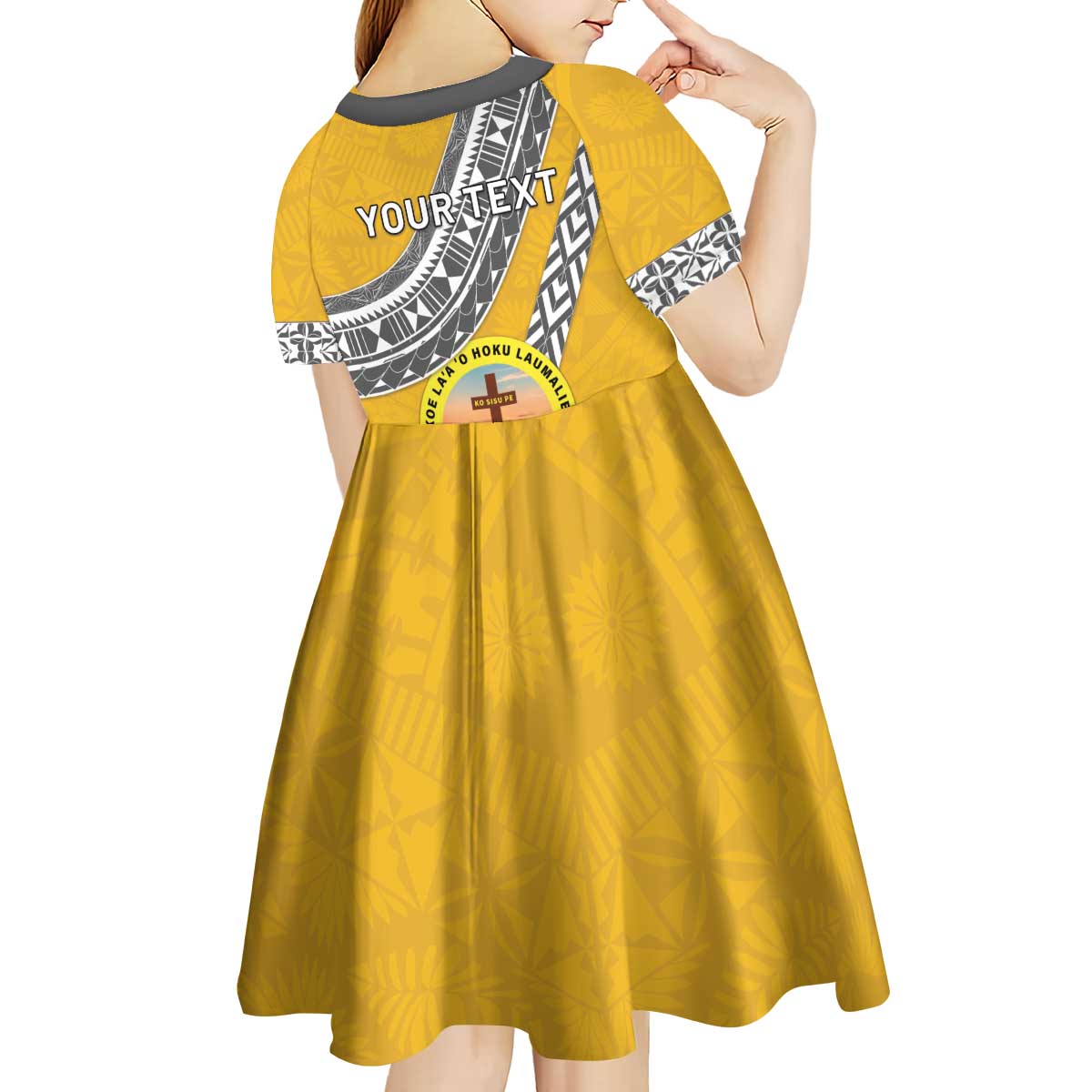 Personalised Anastasis College Kid Short Sleeve Dress Tonga Unique Style LT05 - Polynesian Pride