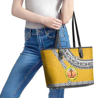 Personalised Anastasis College Leather Tote Bag Tonga Unique Style LT05 - Polynesian Pride