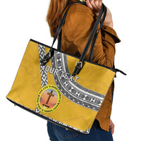 Personalised Anastasis College Leather Tote Bag Tonga Unique Style LT05 - Polynesian Pride