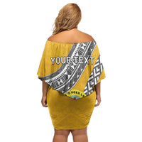 Personalised Anastasis College Off Shoulder Short Dress Tonga Unique Style LT05 - Polynesian Pride