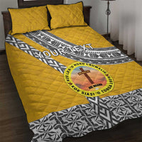 Personalised Anastasis College Quilt Bed Set Tonga Unique Style LT05 Yellow - Polynesian Pride
