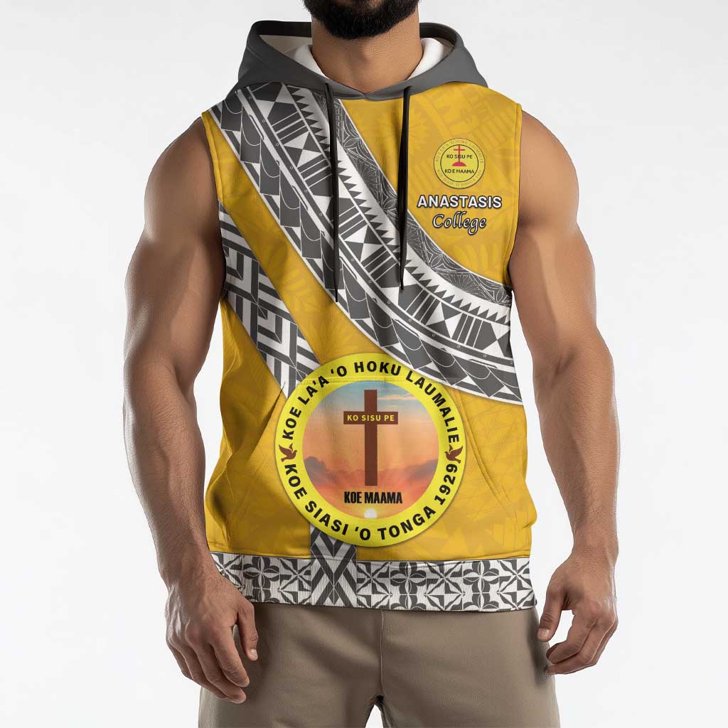 Personalised Anastasis College Sleeveless Hoodie Tonga Unique Style LT05 - Polynesian Pride