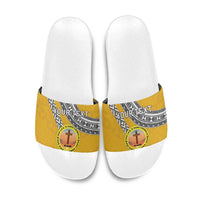 Personalised Anastasis College Slide Sandals Tonga Unique Style LT05 Yellow - Polynesian Pride