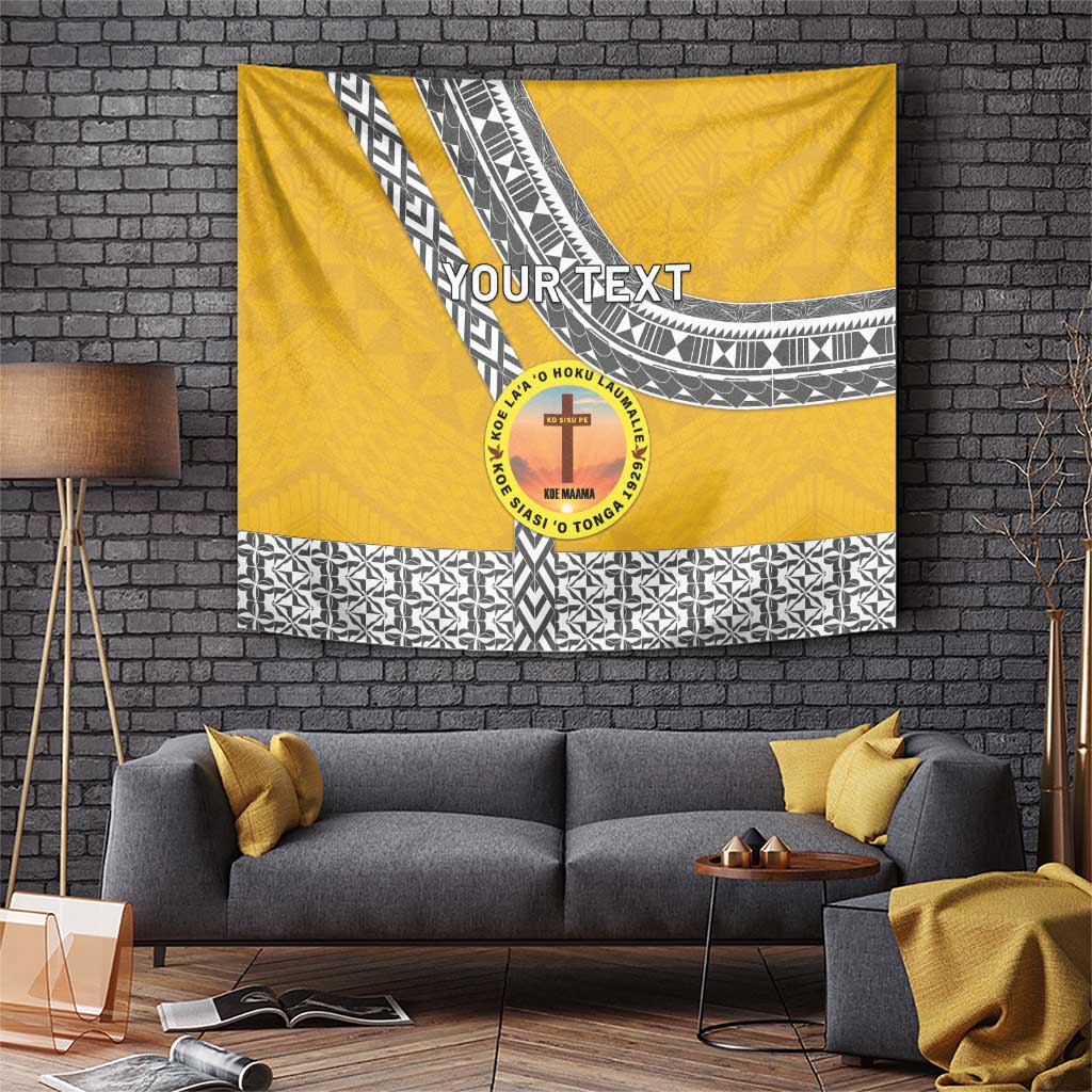 Personalised Anastasis College Tapestry Tonga Unique Style LT05 Yellow - Polynesian Pride