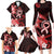 Heart Health Awareness Family Matching Long Sleeve Bodycon Dress and Hawaiian Shirt Warrior Wears Red Polynesian Style