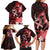 Heart Health Awareness Family Matching Long Sleeve Bodycon Dress and Hawaiian Shirt Warrior Wears Red Polynesian Style