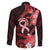 Heart Health Awareness Family Matching Long Sleeve Bodycon Dress and Hawaiian Shirt Warrior Wears Red Polynesian Style