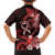 Heart Health Awareness Family Matching Off Shoulder Short Dress and Hawaiian Shirt Warrior Wears Red Polynesian Style