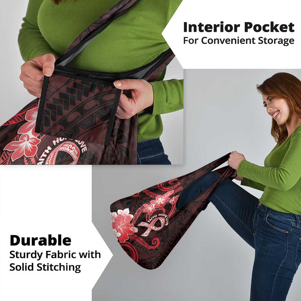 Heart Health Awareness Grocery Bag Warrior Wears Red Polynesian Style LT05 - Polynesian Pride