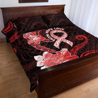 Heart Health Awareness Quilt Bed Set Warrior Wears Red Polynesian Style LT05 - Polynesian Pride
