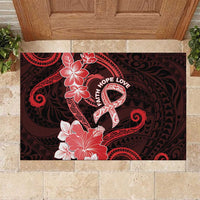 Heart Health Awareness Rubber Doormat Warrior Wears Red Polynesian Style LT05 Red - Polynesian Pride