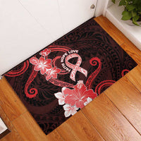 Heart Health Awareness Rubber Doormat Warrior Wears Red Polynesian Style LT05 - Polynesian Pride