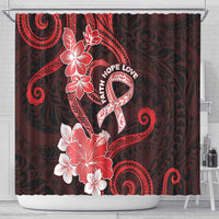 Heart Health Awareness Shower Curtain Warrior Wears Red Polynesian Style LT05 - Polynesian Pride