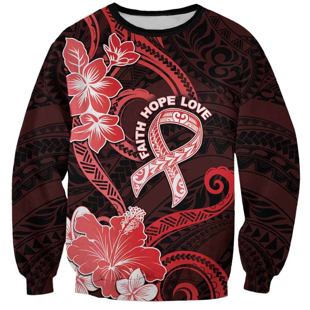 Heart Health Awareness Sweatshirt Warrior Wears Red Polynesian Style LT05 Unisex Red - Polynesian Pride