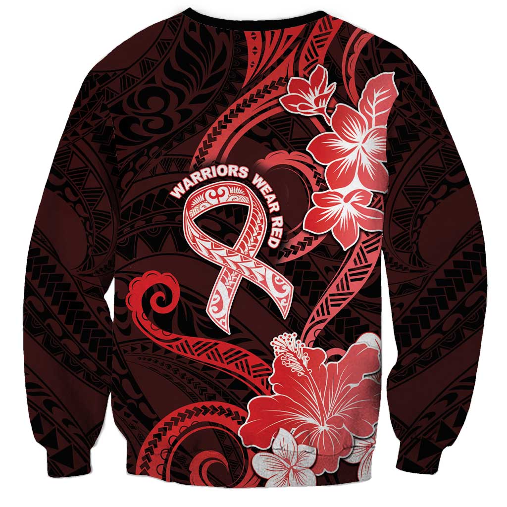 Heart Health Awareness Sweatshirt Warrior Wears Red Polynesian Style LT05 - Polynesian Pride