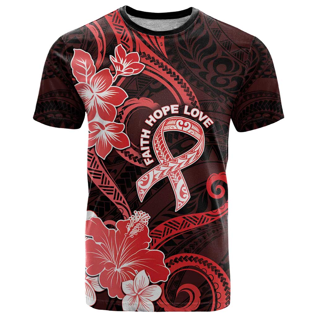Heart Health Awareness T Shirt Warrior Wears Red Polynesian Style LT05 Red - Polynesian Pride