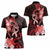 Heart Health Awareness Women Polo Shirt Warrior Wears Red Polynesian Style