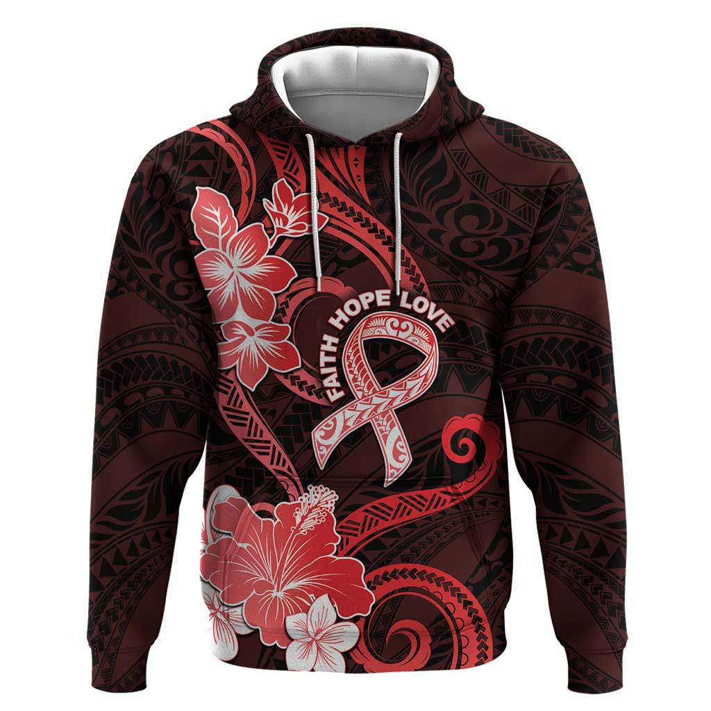 Heart Health Awareness Zip Hoodie Warrior Wears Red Polynesian Style LT05 Pullover Hoodie Red - Polynesian Pride