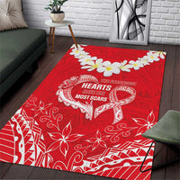 Heart Health Awareness Area Rug Polynesian Red Ribbon LT05 Red - Polynesian Pride