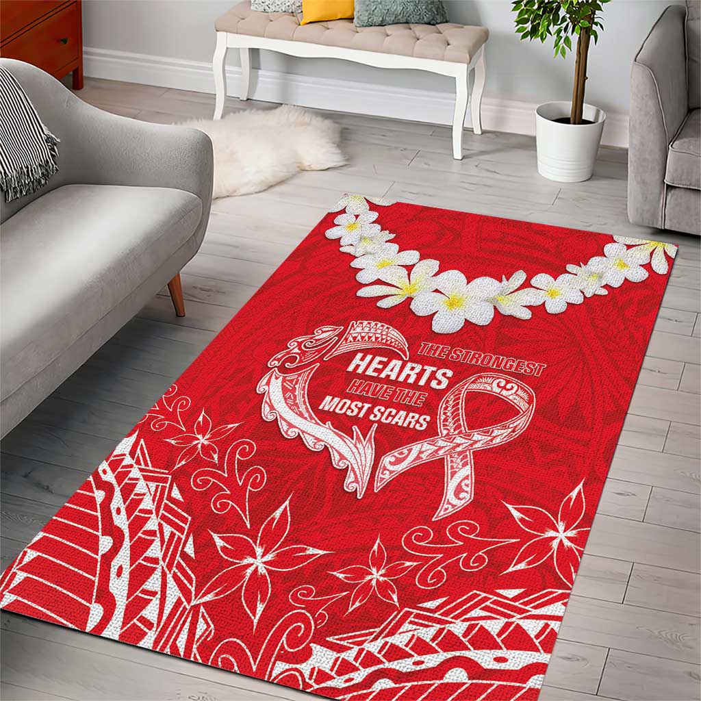 Heart Health Awareness Area Rug Polynesian Red Ribbon LT05 - Polynesian Pride
