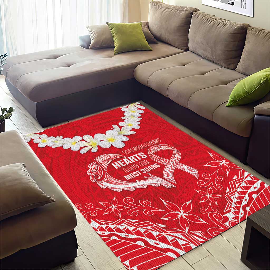 Heart Health Awareness Area Rug Polynesian Red Ribbon LT05 - Polynesian Pride