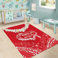Heart Health Awareness Area Rug Polynesian Red Ribbon LT05 - Polynesian Pride