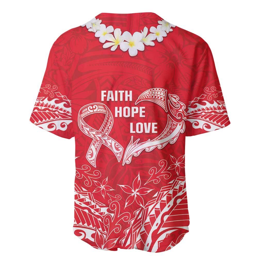 Heart Health Awareness Baseball Jersey Polynesian Red Ribbon LT05 - Polynesian Pride